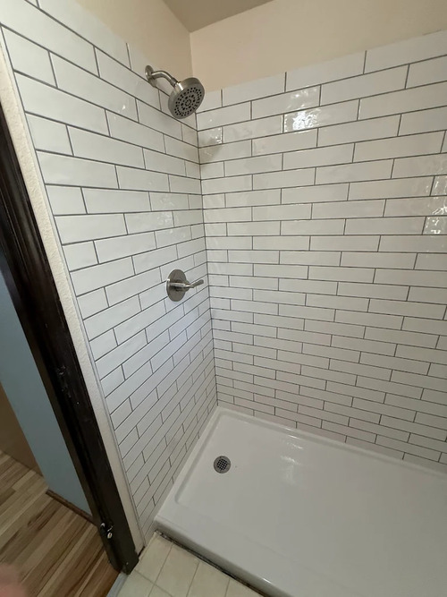 bathroom shower after installation
