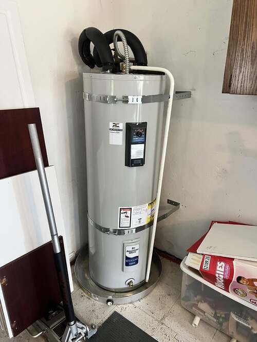 tank style water heater after installation